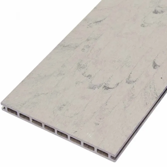 Vlonderplank composiet 2,1 x 25 cm - XXL steengrijs gevlamd (4 mtr) grove ribbel en vlak