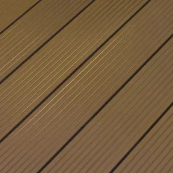 Vlonderplank composiet 2,1 x 14 cm teak bruin grove ribbel en vlak