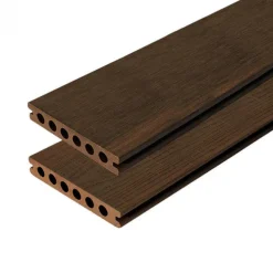 Vlonderplank composiet 2,3 x 14 cm Ipe-kleur toplaag vlak/schorsmotief