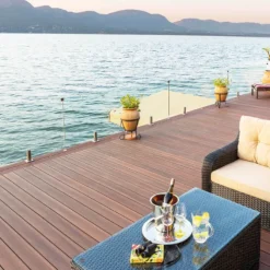 Vlonderplank composiet 2,3 x 14 cm Ipe-kleur toplaag vlak/schorsmotief