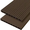 Vlonderplank composiet 2,1 x 25 cm - XXL donker bruin (4 mtr) grove ribbel en vlak