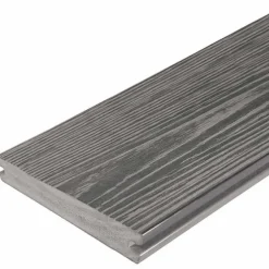 Vlonderplank composiet massief 2,4 x 19 cm driftwood grey schorsmotief