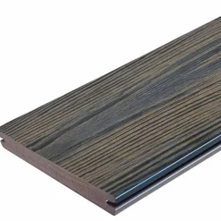 Vlonderplank composiet massief 2,4 x 19 cm driftwood dark schorsmotief