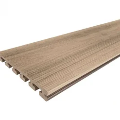 Vlonderplank composiet semi massief 2,5 x 21 cm eiken vlak/schorsmotief