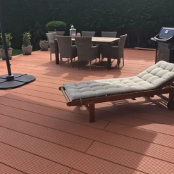 Vlonderplank composiet semi massief 2,5 x 25 cm - XWB Havana vlak en grove ribbel