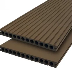 Vlonderplank composiet semi massief 2,5 x 25 cm - XWB Douala vlak en grove ribbel