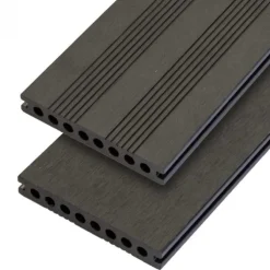 Vlonderplank composiet semi massief 2,1 x 14 cm antraciet (4 mtr) fijne ribbel en vlak