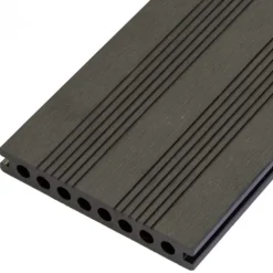 Vlonderplank composiet semi massief 2,1 x 14 cm antraciet (4 mtr) fijne ribbel en vlak