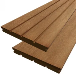 Vlonderplank hardhout Kapur (clip) 2,8 x 19,0 cm groeven/vlak