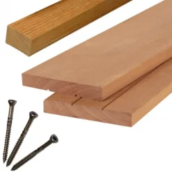 Vlonderplank totaalpakket hardhout Bankirai 2,8 x 19 cm (3,05 mtr) groef/vlak