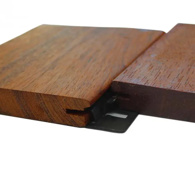 Vlonderplank totaalpakket hardhout Merbau 2,1 x 14,5 cm (4,90 mtr) geschaafd voor RVS clips