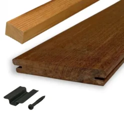 Vlonderplank totaalpakket hardhout Ipé 2,1 x 14,5 cm (4,90 mtr) geschaafd voor B-fix clips