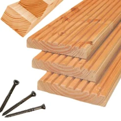 Vlonderplank totaalpakket Douglas 2,5 x 14 cm (3,00 mtr) gedroogd groef/ribbel