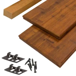 Vlonderplank totaalpakket bamboe Supreme geolied coffee 2,0 x 20 cm (2,20 mtr) Frans profiel/vlak