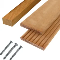 Vlonderplank totaalpakket hardhout Bankirai 2,1 x 14,5 cm (3,95 mtr) groef/vlak