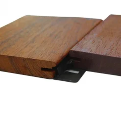 Vlonderplank totaalpakket hardhout Merbau 2,1 x 14,5 cm (3,95 mtr) geschaafd voor RVS clips
