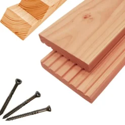 Vlonderplank totaalpakket Douglas 2,7 x 14,5 cm (4,00 mtr) groef/vlak