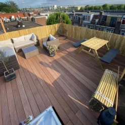 Vlonderplank totaalpakket hardhout Bankirai 2,1 x 14,5 cm (3,05 mtr) groef/vlak