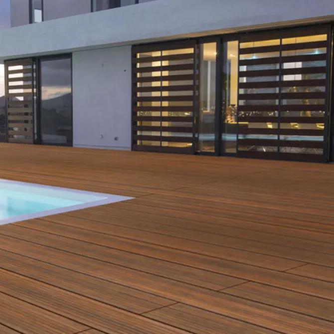 Vlonderplank totaalpakket bamboe Prestige geolied coffee 2,0 x 14 cm (2,20 mtr) groef/fijne ribbel