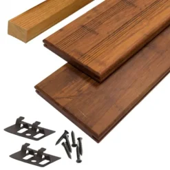 Vlonderplank totaalpakket bamboe Select geolied coffee 2,0 x 14 cm (2,20 mtr) Frans profiel/vlak