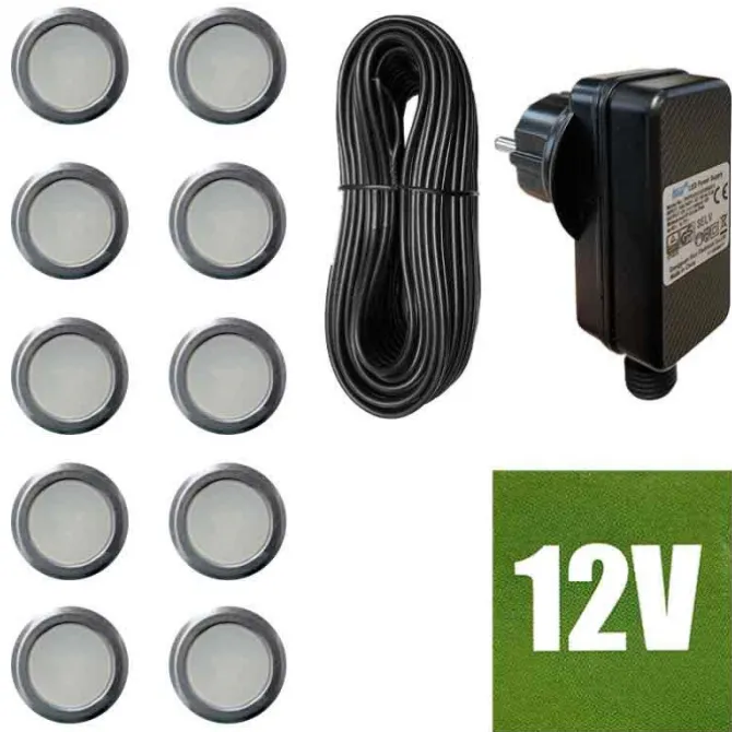 Vlonderspot set Luxi - 12 volt - 40 mm (set 10 stuks)