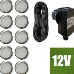 Vlonderspot set Luxi - 12 volt - 80 mm (set 10 stuks)