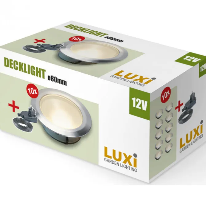 Vlonderspot set Luxi - 12 volt - 80 mm (set 10 stuks)