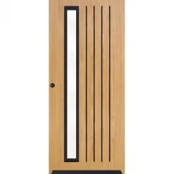 Voordeur IsoTherm Eiken - Meribel (L1 / R4) - Stomp - Transparant voorgelakt