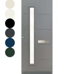 Voordeur IsoTherm HR++ - Vail (L1 / R4) - Stomp - Dekkend voorgelakt grijs