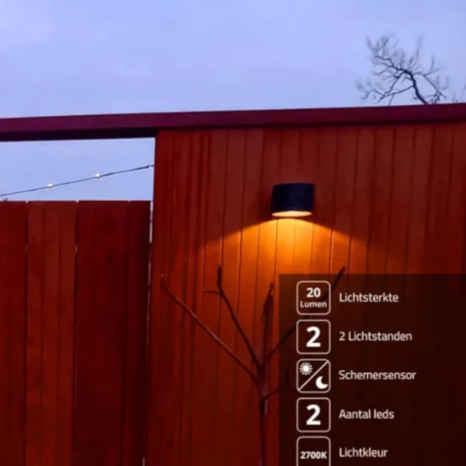 Wandlamp Solar - Sven rond - Warm wit