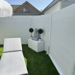 Zelfbouw schutting composiet Modular wit - wit alu accessoires (180 x 180 cm)