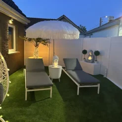 Zelfbouw schutting composiet Modular wit - wit alu accessoires (180 x 180 cm)