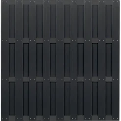 Zelfbouw schutting composiet Ibiza antraciet met antraciet alu accessoires (180 x 180 cm)