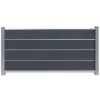 Zelfbouw schutting composiet Modular rock grey met blank alu accessoires (180 x 97 cm)