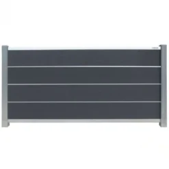 Zelfbouw schutting composiet Modular rock grey met blank alu accessoires (180 x 97 cm)