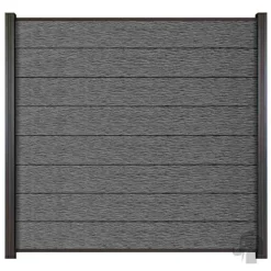 Zelfbouw schutting composiet Modular co-ex rock grey - antra alu accessoires (180x180cm)