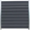 Zelfbouw schutting composiet Modular rock grey met blank alu accessoires (180 x 200 cm)