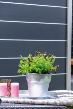 Zelfbouw schutting composiet Modular rock grey met blank alu accessoires (180 x 200 cm)