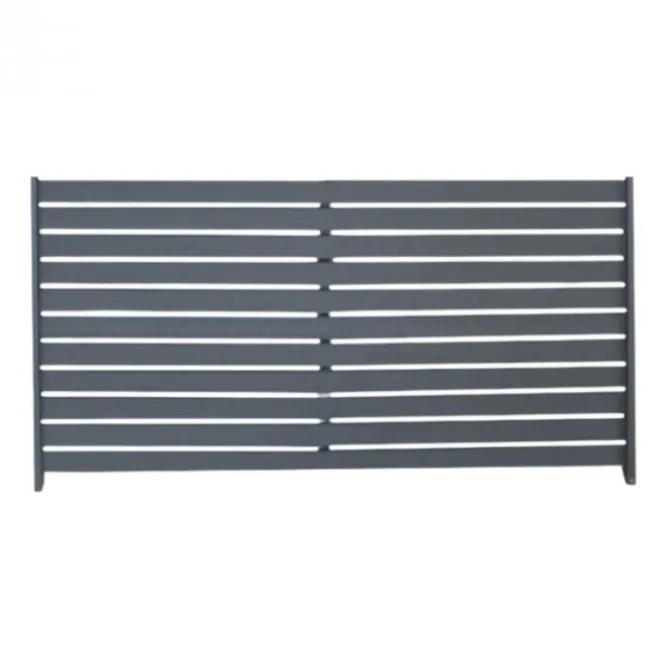 Zelfbouw schutting composiet Louvre donker antraciet met antraciet alu accessoires (180 x 90 cm)