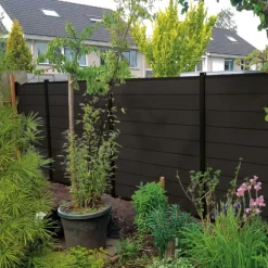 Zelfbouw schutting composiet Modular antraciet - antraciet alu accessoires (180 x 200 cm)