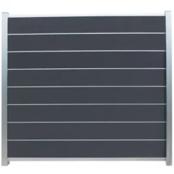 Zelfbouw schutting composiet Modular rock grey met blank alu accessoires (180 x 180 cm)