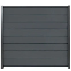 Zelfbouw schutting composiet Modular rock grey met antraciet alu accessoires (180 x 180 cm)