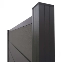 Zelfbouw schutting composiet Modular antraciet - antraciet alu accessoires (180 x 180 cm)