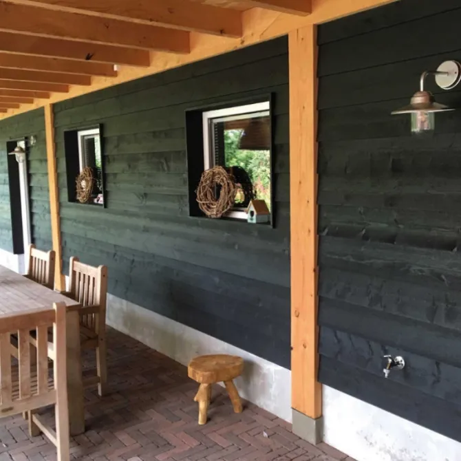 Zweeds rabat Vuren 1,4/2,8 x 18,1/19,5 cm zwart geïmpregneerd geschaafd